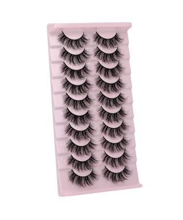 WiWoseo 10 Pairs Natural Faux Mink 3D False Eyelashes - Wispy & Fluffy - Buy Online on GoSupps.com