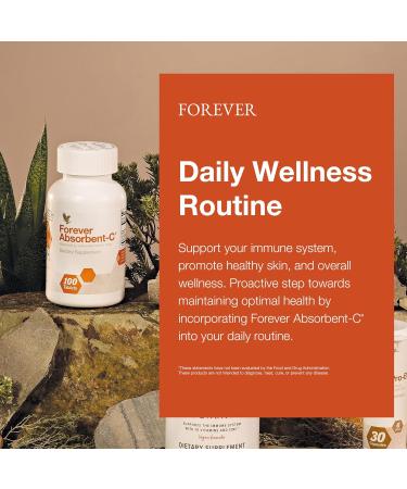 Forever Living - Absorbent-C - Orange Honey Flavor with Oat Bran - Vitamin C for Immune Support and Skin Health - 100 Chewable Tablets (Pack of 2) - Buy Online on GoSupps.com