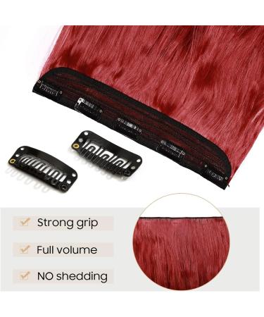 S-noilite 24 Dark Red Curly Wavy Clip-in Hair Extensions - Half Head 5 Clips Hairpiece - Buy Online on GoSupps.com