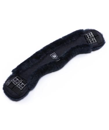 Christ lamb fur moon belt saddle belt by Werner Horse-anatomical dressage belt (short belt) with a concaver sick shape lambskin belt in black anthracite length: 90 cm 90 cm black anthracite