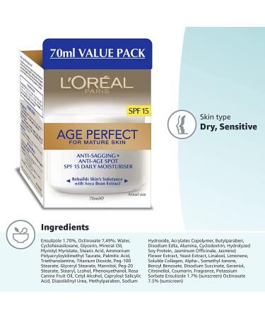 Buy L'Oreal Age Perfect Day Cream SPF 15 - 2.5 oz | Anti-Aging Moisturizer - Buy Online on GoSupps.com