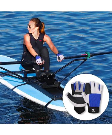 FitsT4 Sailing Gloves 3/4 Finger | Ideal for Sailing, Yachting, Kayaking, Fishing | Medium Blue | Men and Women - Buy Online on GoSupps.com