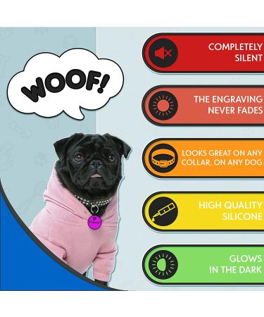 Silent Double Sided Engraved Dog Tags - Personalized Silicone Pet Tags for Dogs - Custom Name & Design - Durable & Noiseless - Bone Shaped - Buy Online on GoSupps.com