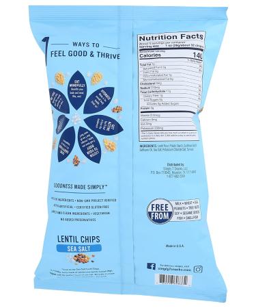 Simply 7 Chip Lentil Sea Salt - 4 oz | Healthy Snack Option - Buy Online on GoSupps.com
