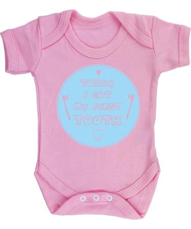 Hippowarehouse Today I got my first tooth baby vest bodysuit (short sleeve) boys girls