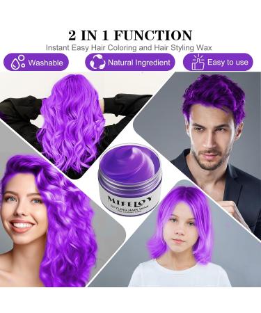 4.23oz Violet Temporary Hair Dye - Purple Instant Hair Color Cream Wax | Unisex Styling Pomade for Parties Cosplay Halloween & Christmas - Buy Online on GoSupps.com