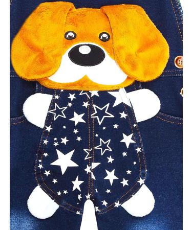 KIDSCOOL SPACE Baby Denim Overalls 3D Cute Cartoon Knitted Jean Dungarees Blue 6-12 Months - Buy Online on GoSupps.com