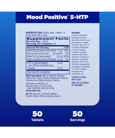 Natrol Mood Positive 5-HTP - 50 Tablets - Buy Online on GoSupps.com