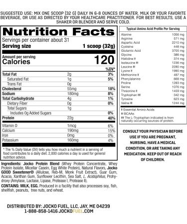 Jocko Mölk Whey Protein Powder 22 g Protein Sugar Free Monk Fruit Blend Muscle Recovery & Growth 31 Servings - Vanilla Milkshake - 34.99 Oz - Buy Online on GoSupps.com