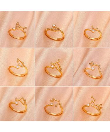 Subeline 12 Constellation Adjustable Ring - Horoscope Collection Birthday Gift for Women & Teen Girls - Buy Online on GoSupps.com
