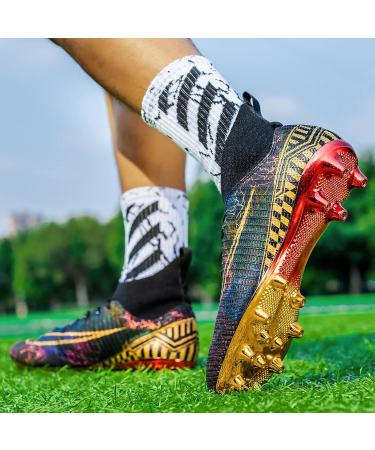 WEJIESS Men's Soccer Shoes: Gold-Soled Spikes Football Boots - Size 10.5 Black - Buy Online on GoSupps.com
