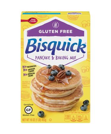Betty Crocker Bisquick Baking Mix, Gluten Free Pancake and Waffle Mix, 16 oz Box (Pack of 1) 1 Pound (Pack of 1)