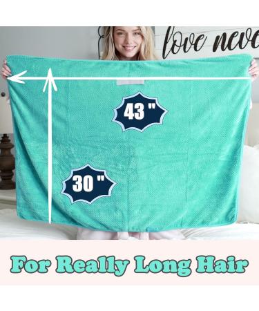 Extra Large Microfiber Hair Towel - Super Absorbent & Quick Drying for Curly Hair - Ideal for Women & Children - Pink & Green Options - Buy Online on GoSupps.com