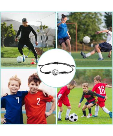 20 Football Bracelets - Braided Rope Charm Jewelry for Boys & Girls | Adjustable Sports Gifts for Team Players - Buy Online on GoSupps.com