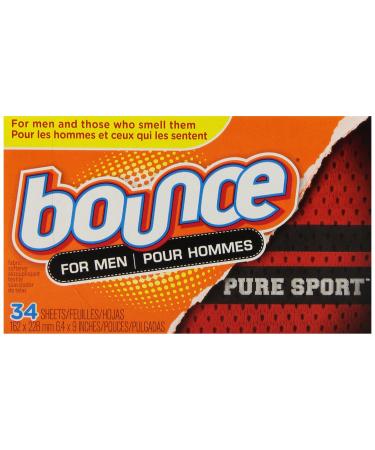 Bounce Pure Sport Dryer Sheets for Men 34 ct