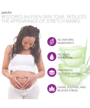 Buy PURA D OR BetterBelly Organic Aloe Vera Gel - Scar Healing & Stretch Marks Solution - Essential for C-Section & Postpartum Care - 16oz Body Skin Care - Buy Online on GoSupps.com