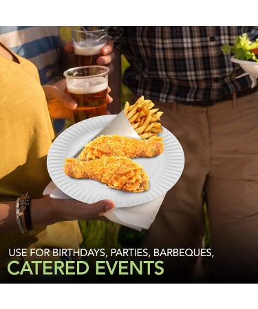 Stock Your Home 9-Inch Uncoated Paper Plates - 500 Count White Disposable Plates - Buy Online on GoSupps.com