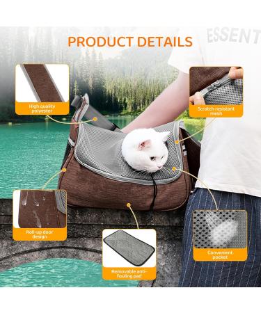 Flovippet Sling for Dogs & Cats - Breathable Dog Carrier Bag for Small Dogs up to 5kg | Soft & Free-Handed Outdoor Travel Bag (Brown) - Buy Online on GoSupps.com