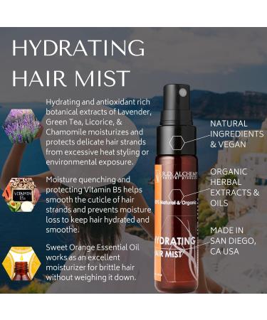 RD Alchemy - 100% Natural & Organic Hydrating Hair Mist. Travel Size Quick Solution to Dry Frizzy Hair and flyaways on the go. - Buy Online on GoSupps.com
