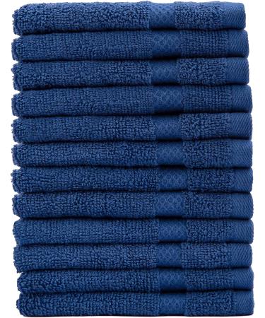 AKTI Premium Cotton Wash Cloths 12 Pack - 13x13 Inches - 520 GMS - Durable, Quick Dry & Extra Absorbent - Navy Washcloths for Home, Spa, Hotel, Bathroom & Kitchen - Buy Online on GoSupps.com
