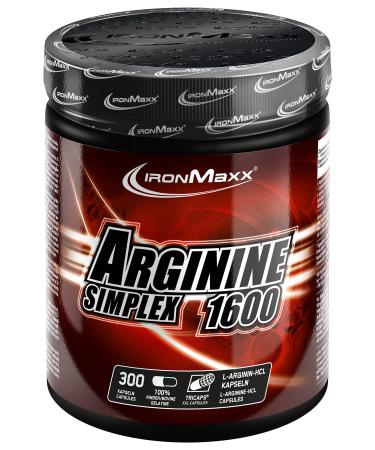 Ironmaxx arginine simplex 1600 - 300 tricaps per recommended consumption recommendation 4500mg of the amino acid L -arginine HCL free of preservatives and tasteless capsule 1 piece (300 pack) - Buy Online on GoSupps.com