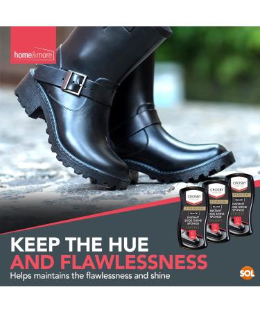 SOL 3pk Crosby Instant Black Shoe Shine Sponge | For Vinyl & Leather Shoes | Express Shine for Black Footwear - Buy Online on GoSupps.com