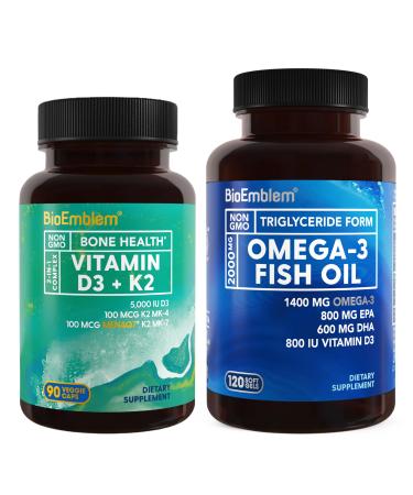 BioEmblem Vitamin D3 K2 Omega-3 Fish Oil 2000mg