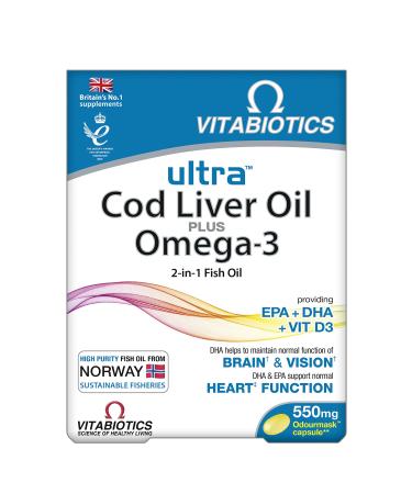 Vitabiotics Ultra Cod Liver Oil - 60 Capsules Omega 3 Cod Liver Oil
