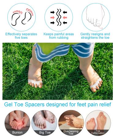 Golbylicc Gel Toe Spacers 3 Pairs - Soft Toe Separators for Children & Adults - Bunion Corrector & Plantar Fasciitis Relief - Toe Straightener for Correct Toe Alignment (Small-Black) - Buy Online on GoSupps.com