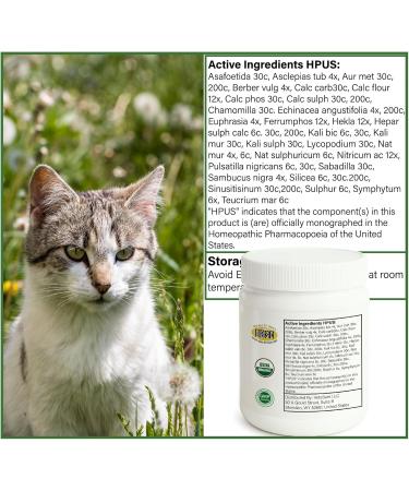 Cat Sneezing Treatment Feline Nasal and Sinus Supplements Homeopathy Powder Formula 100g - Buy Online on GoSupps.com