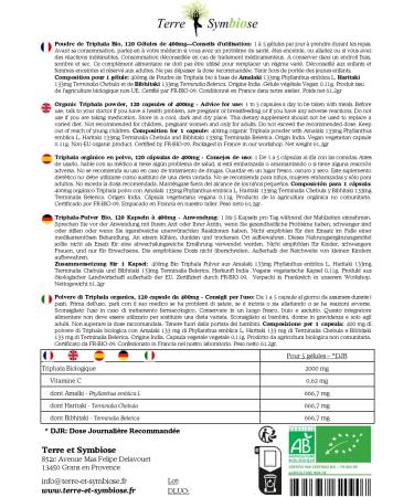 TRIPHALA ORGANIC - 120 capsules of 400mg - Buy Online on GoSupps.com