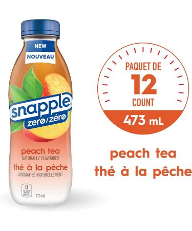 Snapple Zero Naturally Flavoured Peach Tea 473mL 12-Count & Naturally Flavoured Fruit Beverage Lemonade 473mL 12-Count - Buy Online on GoSupps.com