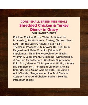 Wellness CORE Mini Meals Wet Dog Food 12-Pack - Shredded Chicken & Turkey Chunky Pate in Gravy - Buy Online on GoSupps.com