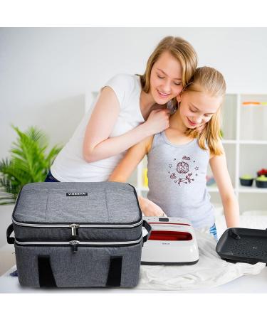Double-Layer Carrying Case for Cricut EasyPress 2 12x10 & 9x9 Machine - Grey | Easy Press Bag with Pocket & Mat for Cricut Accessories (Patent Pending) - Buy Online on GoSupps.com