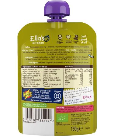Ella's Kitchen Organic Vegetable Bake with Lentils 130g - Delicious Baby Food - Buy Online on GoSupps.com