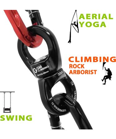 GM CLIMBING 30kN Micro Rotator Rope Swivel Device Spinner - Pack of 2 | 6700lb Breaking Strength | CE UIAA Certified for Climbing, Arborist, Swing, Dance, and Dog Leash - Buy Online on GoSupps.com