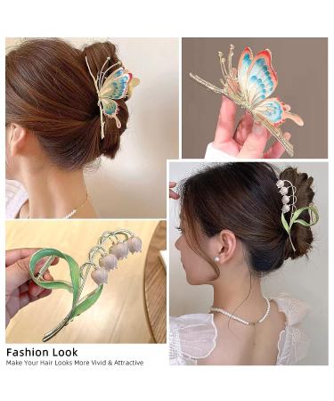 6 Pcs Flower Metal Hair Claw Clips - Large Tulip Hair Claw Barrettes for Women - Strong Hold Hair Clamps - Big Hair Accessories - Gifts for Girls - Buy Online on GoSupps.com
