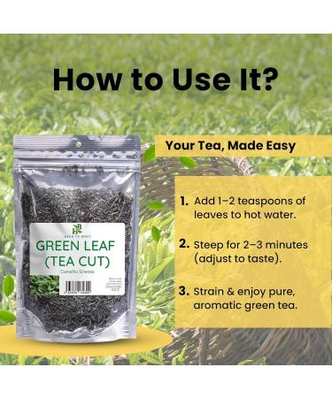 Herb To Body Green Tea Leaves Cut 4 oz Wildcrafted Camellia Sinensis Loose Leaf Green Tea for Herbal Brews and Traditional Uses - Buy Online on GoSupps.com