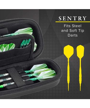 Casemaster Sentry Dart Case - Slim EVA Shell for Steel and Soft Tip Darts - Holds 6 Darts with Built-in Storage - Black - Buy Online on GoSupps.com