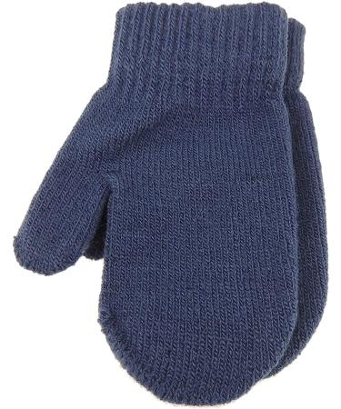 Cute Baby Girls Boys Gender Neutral Toddler Babies Childrens Kids Warm Winter Knit Knitted Magic Stay On Mitts Outdoor Autumn Shower Christmas Gift Fluffy Mittens Gloves 0 Months (Newborn Navy)