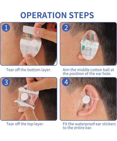 60 Pieces Waterproof Ear Covers & Stickers for Swimming Shower & Water Sports | Ear Protectors & Cotton Ear Plugs - Buy Online on GoSupps.com