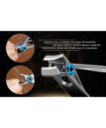 Robust Toenail Clippers for Thick Nails - Silver Nail Clippings Over 15mm Cheek Opening Ideal for Seniors & Men - Buy Online on GoSupps.com