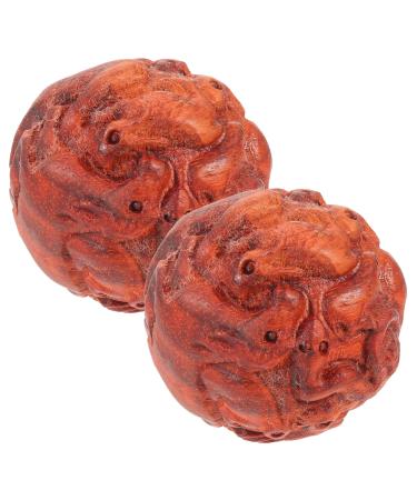 Tovinanna 1 pair of practical wooden balls massage ball Hand fitness balls handballs practical balls hand exercise wooden balls handballs massage wooden balls hand small ball