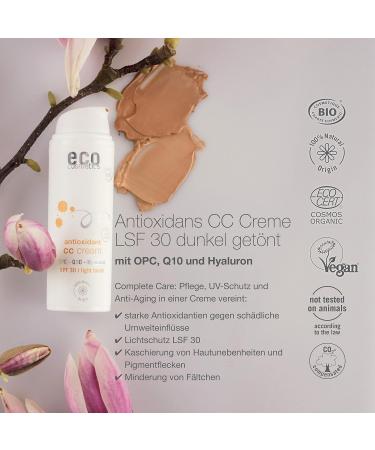  Eco Cosmetics eco cosmetics Bio CC Dark Tinted Day Cream with OPC Q10 and Hyaluronic Acid Vegan Anti-Wrinkle SPF 30 1 x 50 ml - Buy Online on GoSupps.com