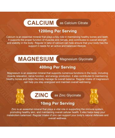 1200mg Calcium Gummies with Vitamin D3,K2,B12 & B6 - Plant Complex Calcium Magnesium Supplement with Glycinate,Potassium,Sea Moss,Ashwagandha Root for Bone & Teeth Strength, Muscle & Immune-2 Pack 60 Count (Pack of 2) - Buy Online on GoSupps.com