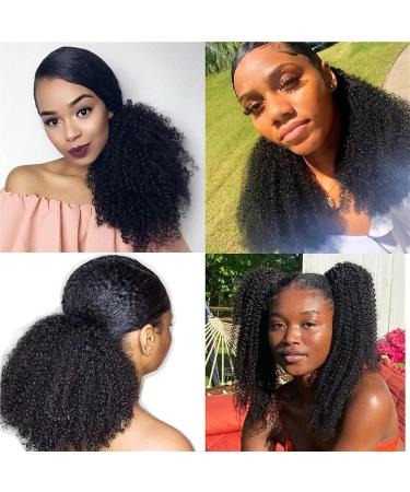 Hair Chignon 8-30 Inch Afro Shaggy Drawstring Ponytail Hair Extensions Curly Clip-on Brazilian Real Hair for Black Women Ponytail Messy Bun Hair Piece (Size : 24 inch) - Buy Online on GoSupps.com