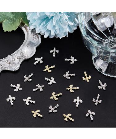NICENEEDED 30 PCS 3D Cross Nail Charms Alloy Pearl Punk Style Nail Decoration for Women Retro Nail Jewels Gothic Nail Art Supplies for Nail DIY Design and Jewelry Making - Buy Online on GoSupps.com