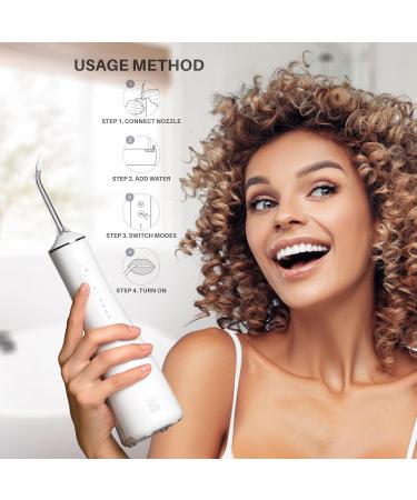 Water Dental Flosser - Cordless Rechargeable 300ML Oral Irrigator | IPX7 Waterproof 3 Modes Portable with 4 Jet Tips for Home & Travel - Buy Online on GoSupps.com