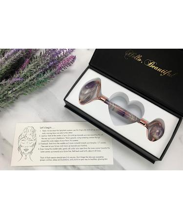 Buy Celestial Silk Amethyst Face Roller - Premium Anti-Aging Facial Massager | Genuine Natural Amethyst Gemstone for Skin Care - International Shipping Available - Buy Online on GoSupps.com