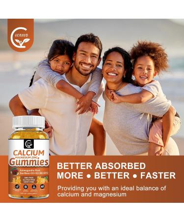 1200mg Calcium Gummies with Vitamin D3,K2,B12 & B6 - Plant Complex Calcium Magnesium Supplement with Glycinate,Potassium,Sea Moss,Ashwagandha Root for Bone & Teeth Strength, Muscle & Immune-2 Pack 60 Count (Pack of 2) - Buy Online on GoSupps.com